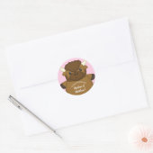 Bison Buffalo Baby shower Roze Ronde Sticker (Envelop)