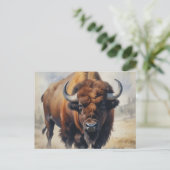 Bison/Buffalo Briefkaart (Staand voorkant)