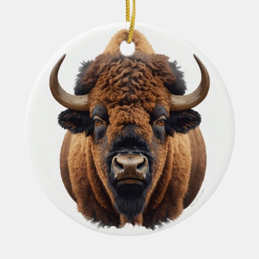 Bison / Buffalo Keramisch Ornament (Voorkant)