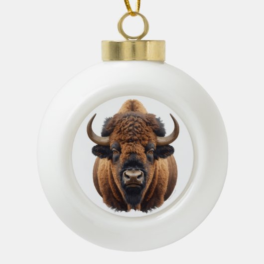 Bison / Buffalo Keramische Bal Ornament (Voorkant)