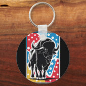 Bison - Buffalo Pop Art Sleutelhanger (Voorkant)