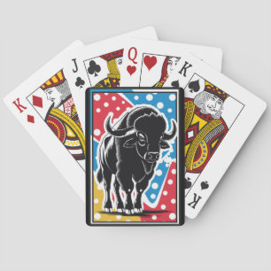 Bison - Buffalo Pop Art Vintage Retro Pokerkaarten