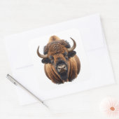 Bison / Buffalo Vierkante Sticker (Envelop)