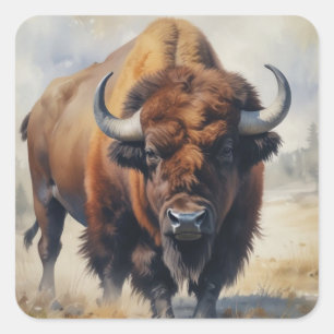 Bison/Buffalo Vierkante Sticker
