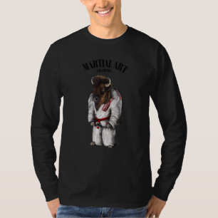 Bison Bull Judo Karate Master in White Judogi T-shirt