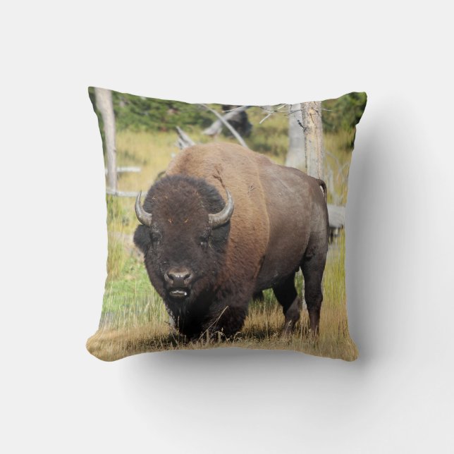 Bison Bull Throw Pillow Kussen (Voorkant)