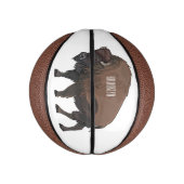 Bison cartoon afbeelding basketbal (Verticaal)