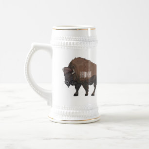 Bison cartoon afbeelding bierpul