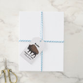 Bison cartoon afbeelding cadeaulabel (Met Touw)