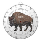 Bison cartoon afbeelding dartbord (Voorkant)