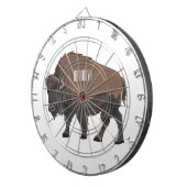 Bison cartoon afbeelding dartbord (Voorkant Rechts)