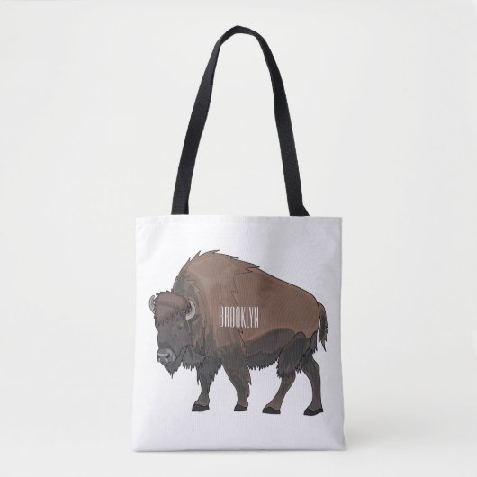 Bison cartoon afbeelding draagtas (Voorkant)