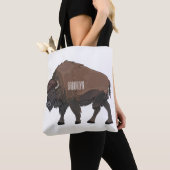 Bison cartoon afbeelding draagtas (Dichtbij)