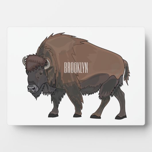 Bison cartoon afbeelding fotoplaat (voorkant)
