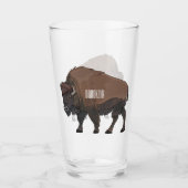 Bison cartoon afbeelding glas (Voorkant)