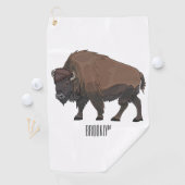 Bison cartoon afbeelding golfhanddoek (Insitu)