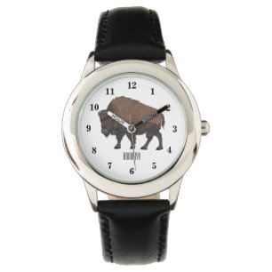 Bison cartoon afbeelding horloge