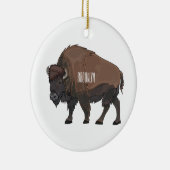Bison cartoon afbeelding keramisch ornament (Rechts)