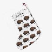 Bison cartoon afbeelding kleine kerstsok (Achterkant (Hangend))
