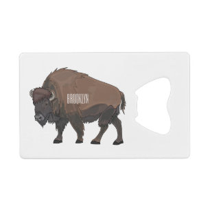 Bison cartoon afbeelding kredietkaart flessenopener