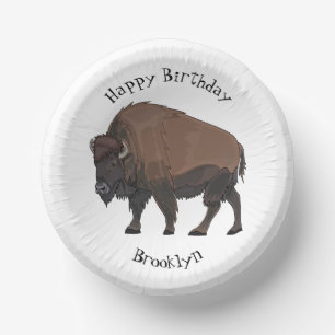 Bison cartoon afbeelding papieren kommen