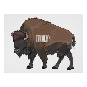 Bison cartoon afbeelding perfect poster