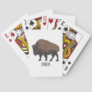 Bison cartoon afbeelding pokerkaarten