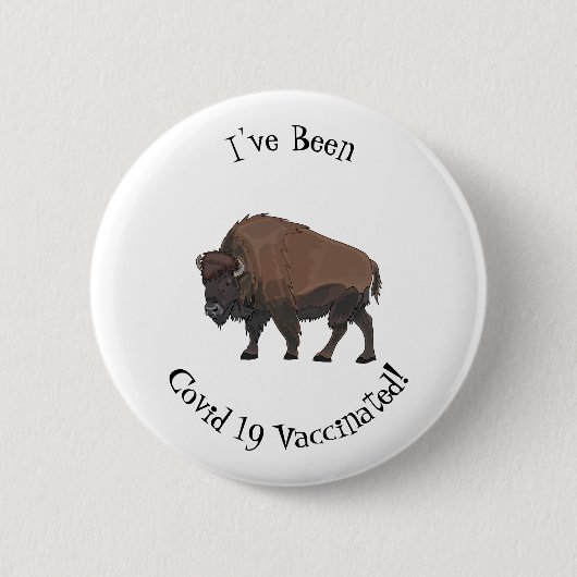 Bison cartoon afbeelding ronde button 5,7 cm (Voorkant)
