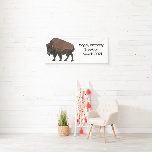 Bison cartoon afbeelding spandoek (Insitu)
