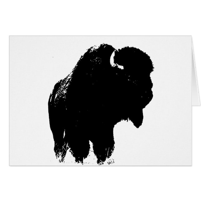 Bison de bison noir et blanc Pop Art (Devant horizontal)