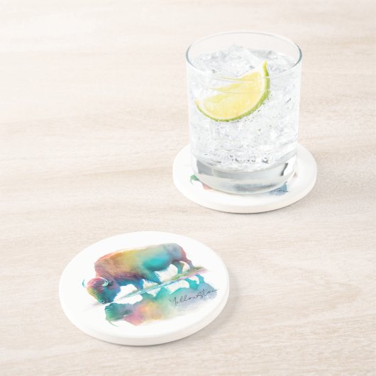 Bison de Dessous de verre de grès de Yellowstone (Côté)