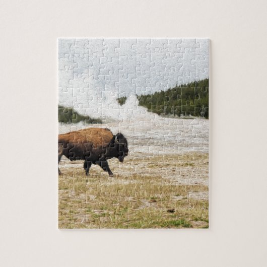 Bison en oude gelovigen legpuzzel (Verticaal)