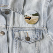 Bison en oude gelovigen ronde button 5,7 cm (In situ)