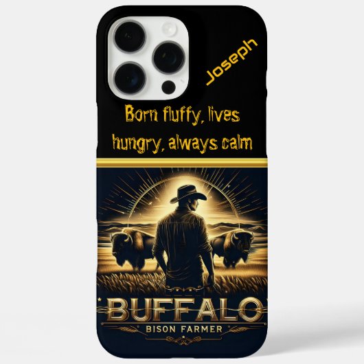 Bison Farmer bij zonsondergang Case-Mate iPhone Case (Achterkant)