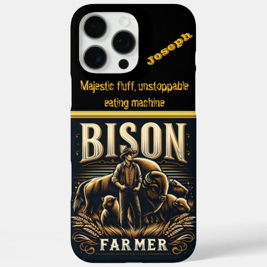 Bison Farmer Tending naar zijn kudde bij zonsonder Case-Mate iPhone Case (Achterkant)