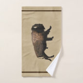 Bison gatsen op oud papier handdoek (Handdoek)