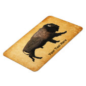 Bison gatsen op oud papier magneet (Linkerzijde)