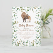 Bison Genderneutraal Baby shower Kaart (Staand voorkant)