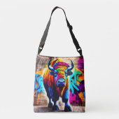 Bison graffiti-stijl crossbody tas (Achterkant)