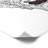 Bison Head Doodle 2 Poster (Hoek)