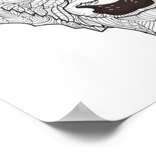 Bison Head Doodle 2 Poster (Hoek)