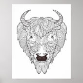 Bison Head Doodle 2 Poster (Voorkant)