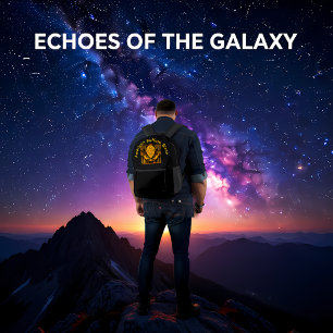 Bison Head silhouet tegen bergachtige achtergrond Bedrukte Rugzak