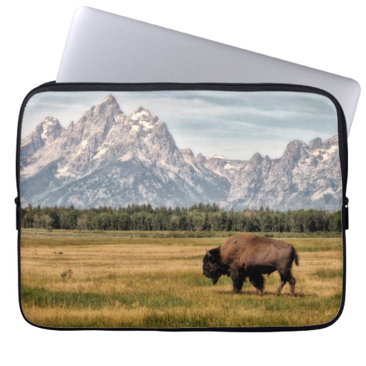 Bison in de Tetons Laptop Sleeve (Voorkant)