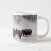 Bison in de winter grote koffiekop (Rechts)