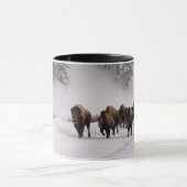Bison in de winter mok (Midden)