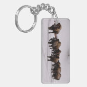Bison in de winter sleutelhanger (Voorkant Links)