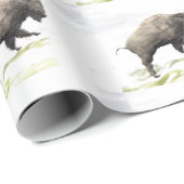 Bison in het storm van de winter cadeaupapier (Rol Hoek)