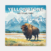 Bison in Yellowstone National Park Magneet (Voorkant)