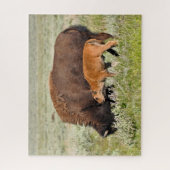 Bison Mama et Baby Design Puzzle (Vertical)